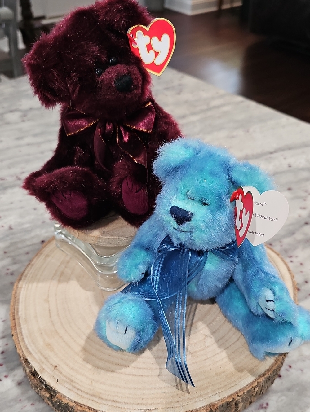 Ty Plush Bears - Beargundy and Azure Duo